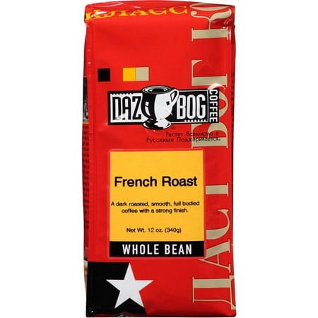 Dazbog Coffee, French Roast, Whole Bean Coffee, 12 oz, (Pack of 6)