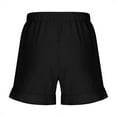 thumbnail image 5 of CYRBOKO Girls Shorts, Summer Elastic Waist Comfy Loose Fit Bottoms with Pockets Black Size 7-8 T, 5 of 7