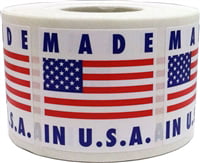 Made in the USA Square Stickers 1.5 Inches Square 500 Labels on a Roll 