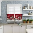 thumbnail image 6 of Christmas Tree Truck Kitchen Curtains and Valances Set, Winter Candle Snowflakes Red Rod Pocket Window Valance 18 Inch Window Curtain Panels for Living Room Bedroom Laundry, 27.5x36in, 3 Pieces, 6 of 7