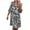 White, variant on Womens Maxi Dress Fashion Womens Plus Size V-Neck Leopard Print Middle Sleeve Maxi Dress