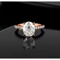 vylahjewellery 3 CT Oval Moissanite Engagement Ring 14k Solid Gold Ring Wedding Solitaire Ring Anniversary Ring