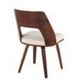 thumbnail image 6 of Lumisource Triad Mid-Century Modern Chair in Walnut Bamboo and Cream Faux Leather - Set of 2, 6 of 7