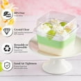 thumbnail image 3 of 40 Pcs 8 oz Plastic Dessert Cups Set with 40pcs Plastic Dessert Cups, 40pcs Lids and 40pcs Sporks, Clear Square Cake Cups Dessert Containers for Pudding Parfait Fruit Yogurt and Shortcake, 3 of 7