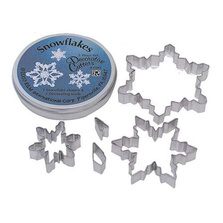 Snowflake Cookie Cutter - R&M Snowflake Cookie Cutter 5 Piece Set In Can