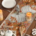 thumbnail image 4 of SM-XLHN Orange Polka Dot Pumpkin Eucalyptus Wood Fall Table Runner, Seasonal Autumn Kitchen Dining Table Decoration for Home Party Decor 13x72 Inch, 4 of 6