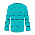thumbnail image 5 of Qepwscx Womens Long Sleeve Shirts Tops for Women V Neck Stripe Print Casual Blouses Going Out Tops Graphic Tees Spring Fall Top Basic Loose Fits Business Tshirts for Women S-XXL ﻿, 5 of 5
