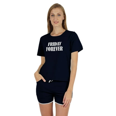 

Inkmeso Graphic Printed Friday Forever Pajamas Nightwear Set For Women s Loungewear