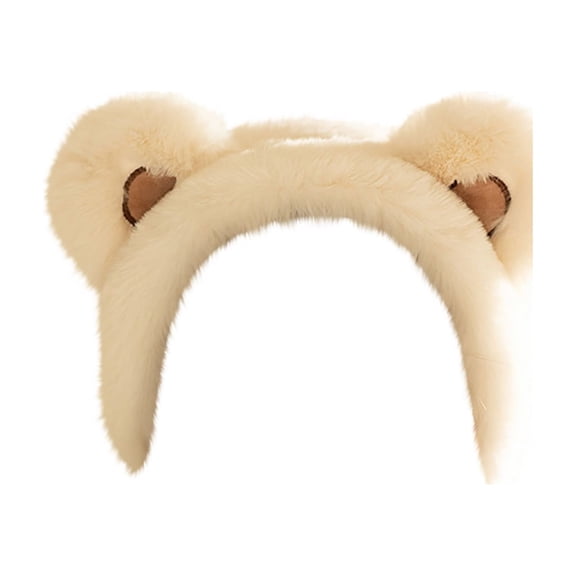 Critter for Women Winter Cute Plush Ear Hat Warm Beanie Trapper With Strap Windproof Thick Fuzzy Cap Costume White