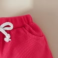 thumbnail image 6 of Gibobby Toddler Baby Girl Clothes Summer Ribbed Knit Ruffle Short Sleeve Striped Print T-Shirt Tops Shorts Set Outfit(Hot Pink,9-12 Months), 6 of 9