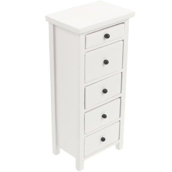 Homoyoyo Miniature Dollhouse White Wood Cabinet 1 Piece Decorative Furniture for Dollhouse Accessories