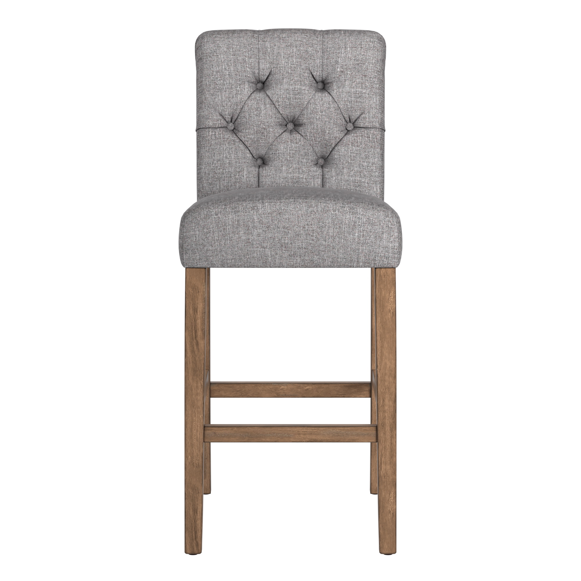 Weston Home Santine Tufted Rolled Back Bar Stools, Gray (Set of 2)