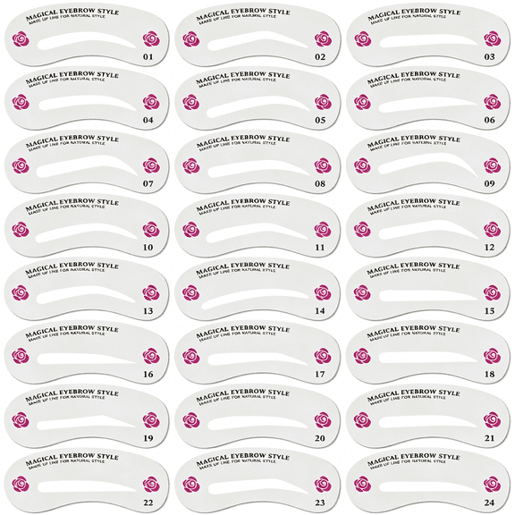 ACDANC 24 Styles Eyebrow Stencils Kit,Reusable Flexible Eyebrow Shaping Templates,Beginner Friendly Brow Guide Stencils for Easy Makeup,Home & Salon Eyebrow Grooming Tool