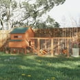 thumbnail image 2 of PawHut 137" Chicken Coop Wooden Large Hen House Deluxe Rabbit Hutch Lockable Poultry Cage Backyard with Nesting Box and Run, Orange, 2 of 10