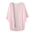 thumbnail image 4 of Bwdbhd Women's 3/4 Sleeve Cropped Cardigans Sweaters Jackets Open Front Short Shrugs for Dresses Pink,XL, 4 of 4