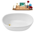 thumbnail image 5 of 51" Streamline G-82-319-GLD Soaking Glossy White Freestanding Tub and Tray With Internal Drain in Polished Gold, 5 of 17