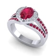 thumbnail image 2 of 2.35 Ct Sparkle Oval Cut Red Ruby Gemstone Wedding Ring for Women 14K White Gold Size 3 by Diamond-Capitals, 2 of 8