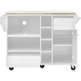 thumbnail image 3 of HQZX Kitchen Island Cart with Storage Cabinet and 2 Locking Wheel,Buffet Sideboard for Kitchen,White, 3 of 12