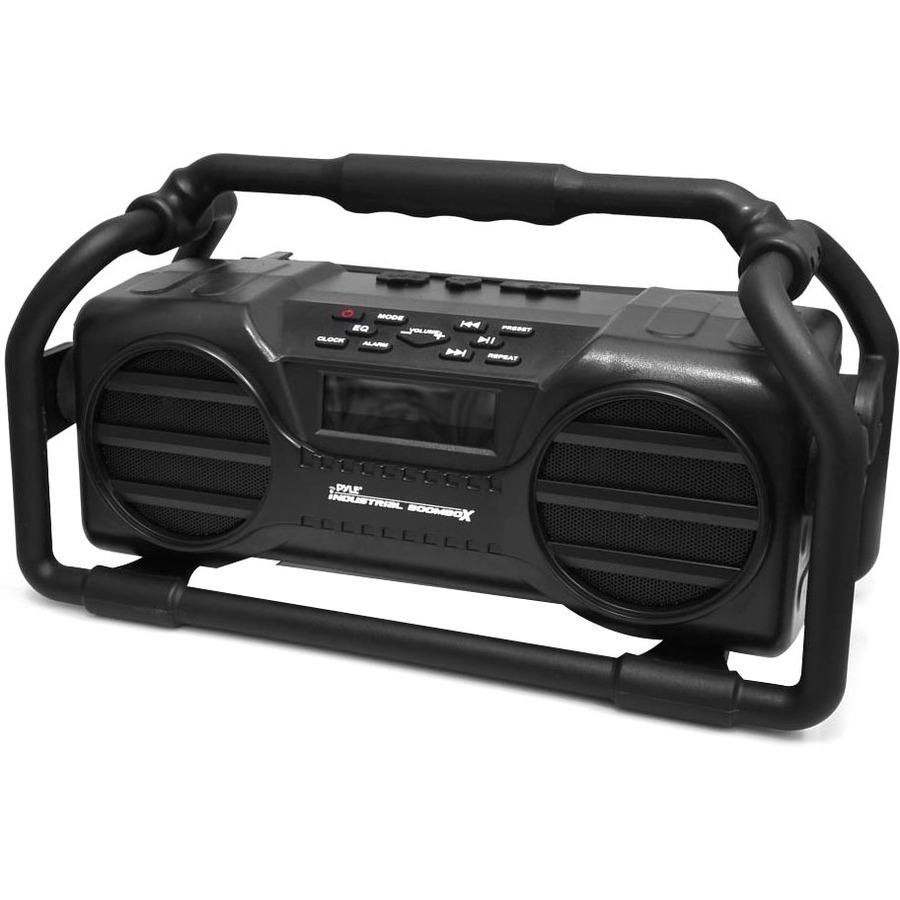 PyleIndustrial BoomBoX Rugged BT Speaker, Heavy-Duty & Splash-Proof Stereo Radio, Portable Sound System, USB/SD/MP3/FM Radio (Black) - image 3 of 7