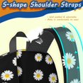 thumbnail image 5 of Daisy Pioneer Flower Black Pattern 17" School Backpacks for Teens,Waterproof Oxford Fabric,S-Shape Padded Straps for School,Travel,Hiking,Camping, 5 of 6