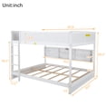 thumbnail image 4 of Queen Over Queen Bunk Bed with Built-In Charging Station & Storage Cabinets, Solid Pine Wood Frame, Full-Length Guardrails, Ladder for Safe Access, White, 4 of 9