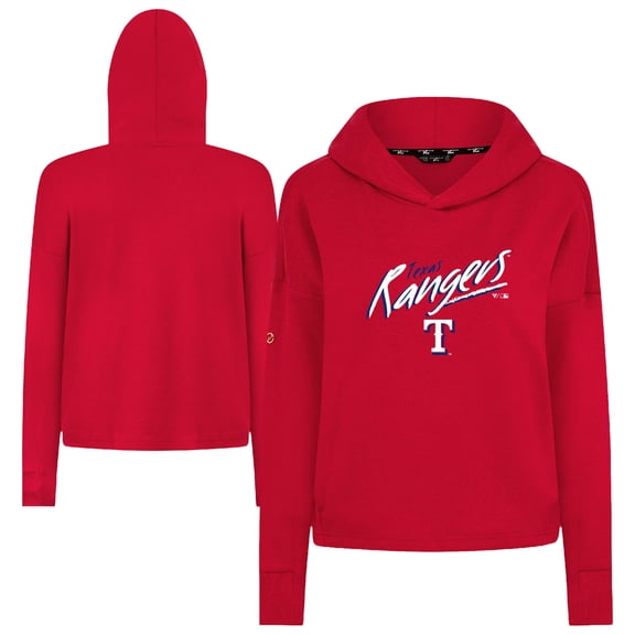 Women's Levelwear Red Texas Rangers Sweet Sizzle Tri-Blend Hoodie