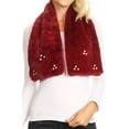 thumbnail image 5 of Sakkas Colette Faux Mink Warm Winter Soft Luxurious KeyHole Scarf - 1787-burgundy - One Size Regular, 5 of 5