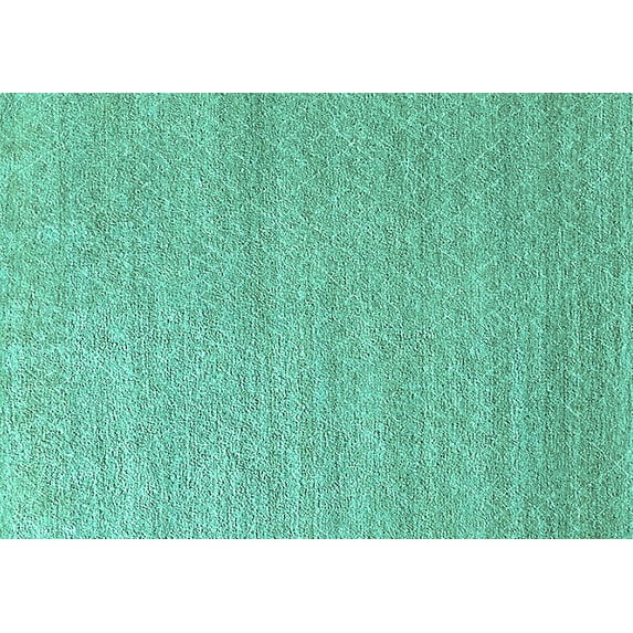 Ahgly Company Machine Washable Indoor Rectangle Solid Turquoise Blue Modern Area Rugs, 2' x 5'