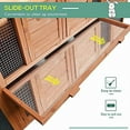 thumbnail image 3 of Pawhut Wooden Bunny Rabbit Hutch, Brown, 91", Large, 3 of 9
