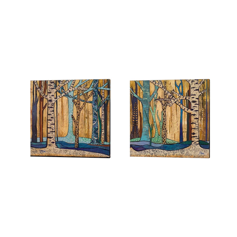 Mother Nature Blue and Beige Canvas Art Set