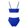 thumbnail image 5 of Swimsuits for Women Solid Color Crisscross Swimwear 2Piece Bathing Suits Adjustable Straps Swim Top with High Waisted Bottom, 5 of 5