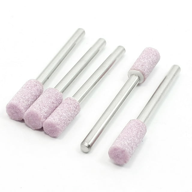 5 Piezas 3mm Eje 5mm Forma Cilíndrica Piedra Abrasiva Montada para Rectificado
