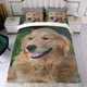 thumbnail image 4 of Golden Retriever Conjunto de sábanas temático, trío de piezas, cómodo y amigable con la piel, diseño único, regalo de decoración para el hogar para familiares, amigos y fans, 90 cm * 190 cm, 4 of 6