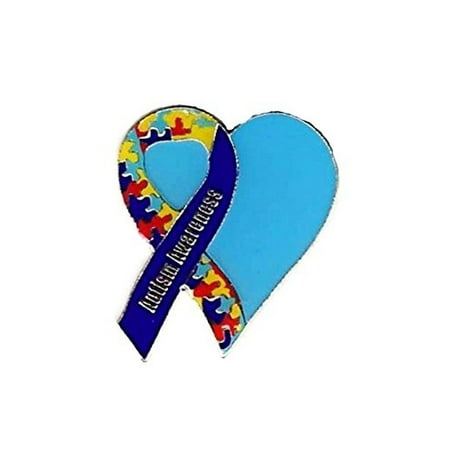 - Autism Awareness Ribbon Puzzle Heart Lapel Hat Pins Raise Awareness PPM7001 (1 Pin)