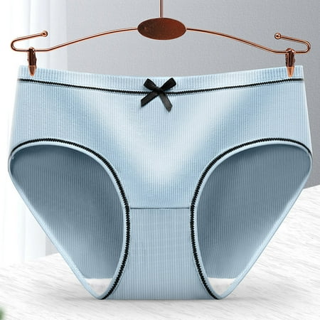 

Girls Seamless Underwear with Bowknot Decor Breathable Rib Fabric Sweet Bikini Panties for Women New