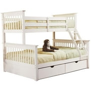 Marina Twin over Full Bunk Bed with Drawers White
