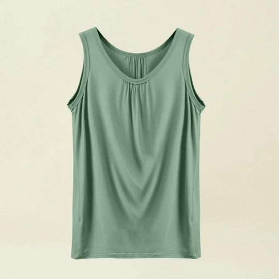 BILIKEYU Summer Tank Tops for Women Loose Fit Pleated Square Neck Sleeveless Tops Curved Hem Flowy, Women'S Summer Tops, Flowy Tank Tops For Women, Flowy Shirts For Women