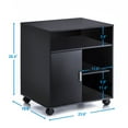 thumbnail image 4 of FITUEYES Printer Stand with Storage Adjustable Shelves, Wood Mobile Cart with Door, Rolling File Cabinet, 4 of 7