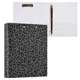 thumbnail image 3 of Haosy Hardcover 3 Ring Binder 1.5 Inch Ring Decorative Binder Organizer for Home School Office, Dark Gray Leopard Print, 3 of 10