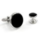 thumbnail image 2 of Gemelos Para Hombres Camisa De Esmoquin Gemelos Acero Inoxidable Circonita Cúbica Accesorios De Camisa Único Negocio Novio Boda Negro Plata Oro Joyería Gif, 2 of 5