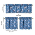 thumbnail image 4 of Country Floral Curtains 24" Short - 3 Panel Vintage Farmhouse Set with Bohemian Wildflower Print, Rod Pocket Window Drapes for Rustic Kitchen, 4 of 4