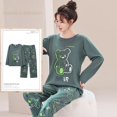 thumbnail image 1 of Conjunto de pijama anudado para Mujer, ropa de dormir de tigre de dibujos animados para adolescentes, Moda de Primavera y otoño, 3XL, 1 of 4