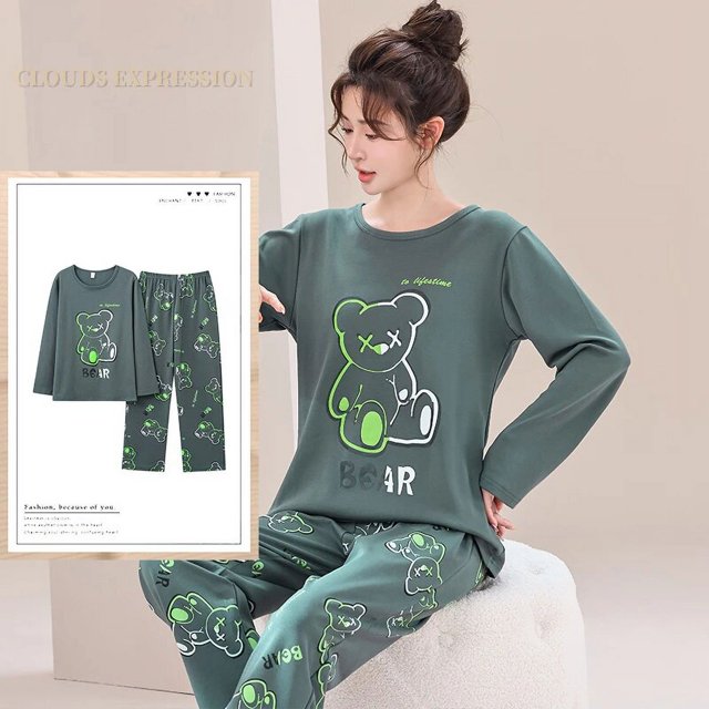 Conjunto de pijama anudado para Mujer, ropa de dormir de tigre de dibujos animados para adolescentes, Moda de Primavera y otoño, 3XL