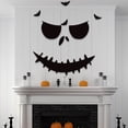thumbnail image 3 of Pegatina de puerta de calabaza de mano de esqueleto negro, decoración de fiesta de fantasma, pegatina de pared de boca de cicatriz, feliz Halloween, 3 of 4
