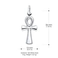 thumbnail image 2 of 14K White Gold Egyptian Ankh Cross Religious Charm Pendant For Necklace or Chain, 2 of 4