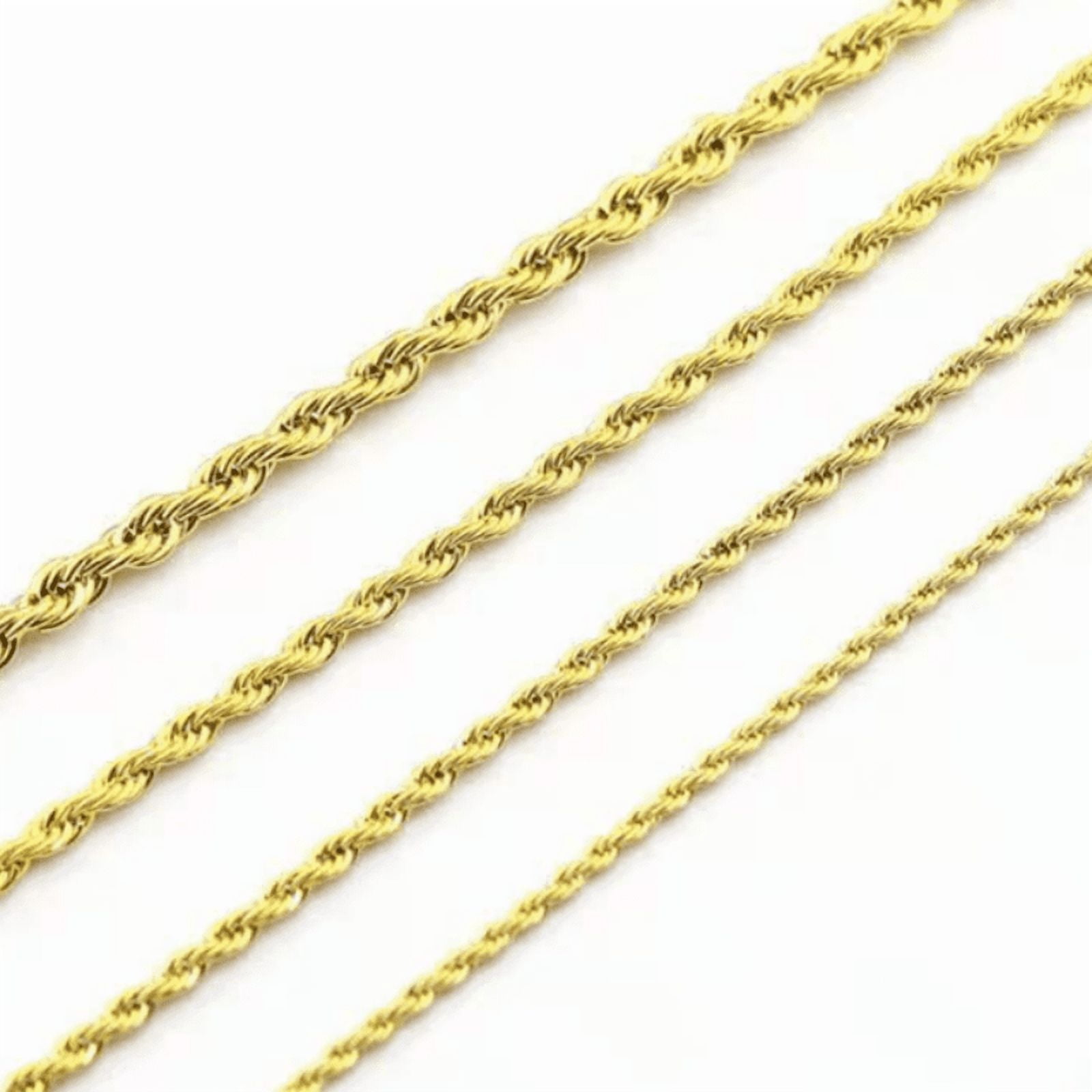 14K Yellow Gold Solid Rope Chain Necklace Diamond Cut Real Men Women Jewelry  6.0mm | 20 Inches