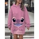 thumbnail image 4 of Sudadera con capucha de Disney Stitch para mujer, vestido de suéter informal de calle, moda de viento Simple, regalo de cumpleaños, Top nuevo, 4 of 4