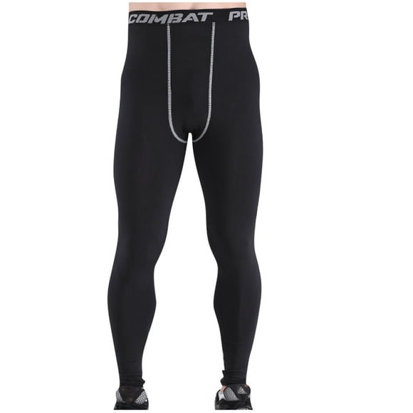 XFYSSS Fashion Men Tight Fitting Run Motion Bottom Layer Training Pants High Elasticity Quick Drying Trousers Full Length Pants Men Polyester Pants