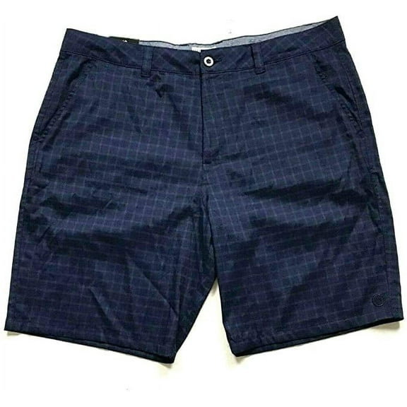 Hang Ten Men's Stretch Walk Short (Navy Plaid, 32)