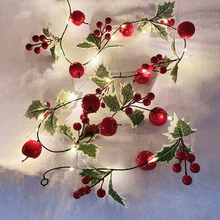 

Christmas Ball String Lights with Pine Needles Christmas Hanging Lights for Girls Bedroom Home Xmas Party Decor